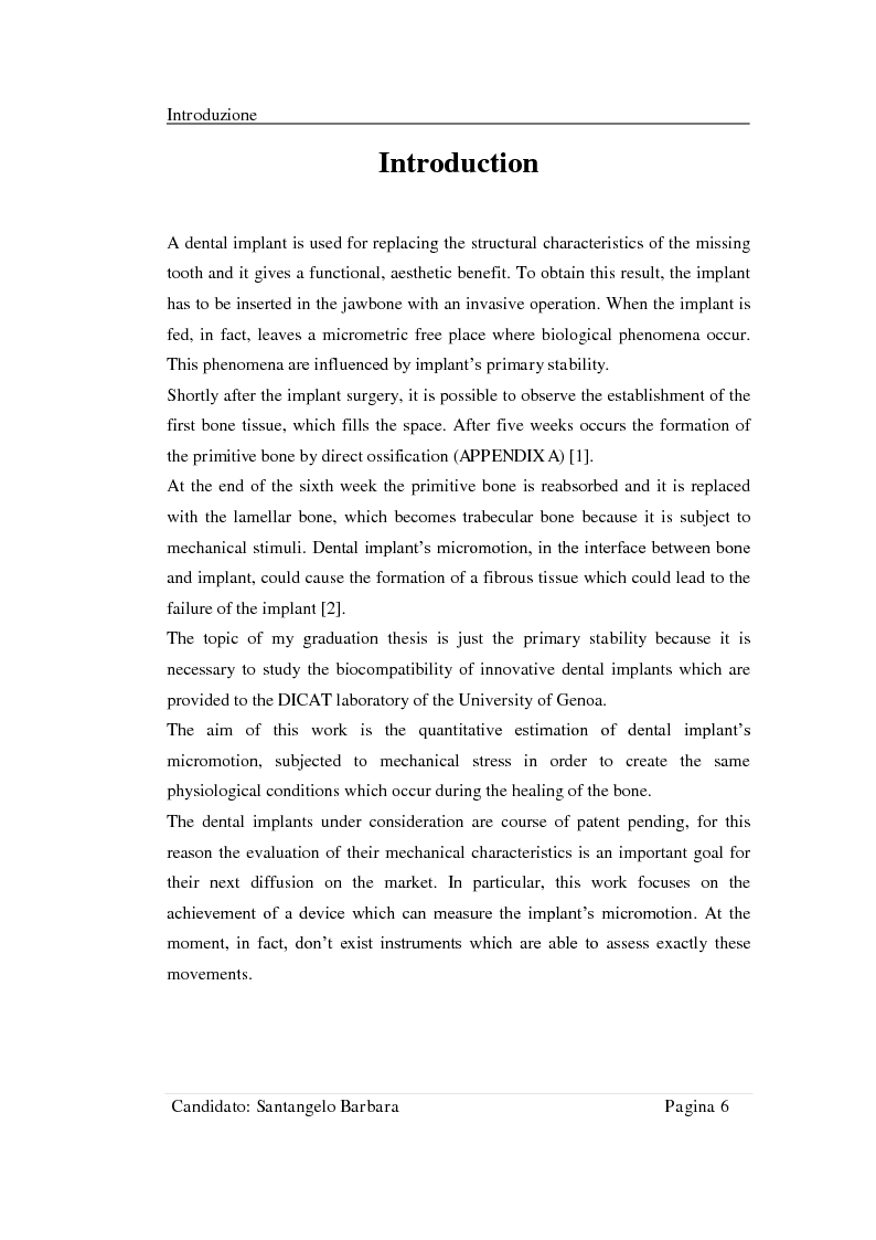 Anteprima della tesi: Studio della stabilità primaria di perni dentali innovativi inseriti con tecnologia Piezosurgery, Pagina 4