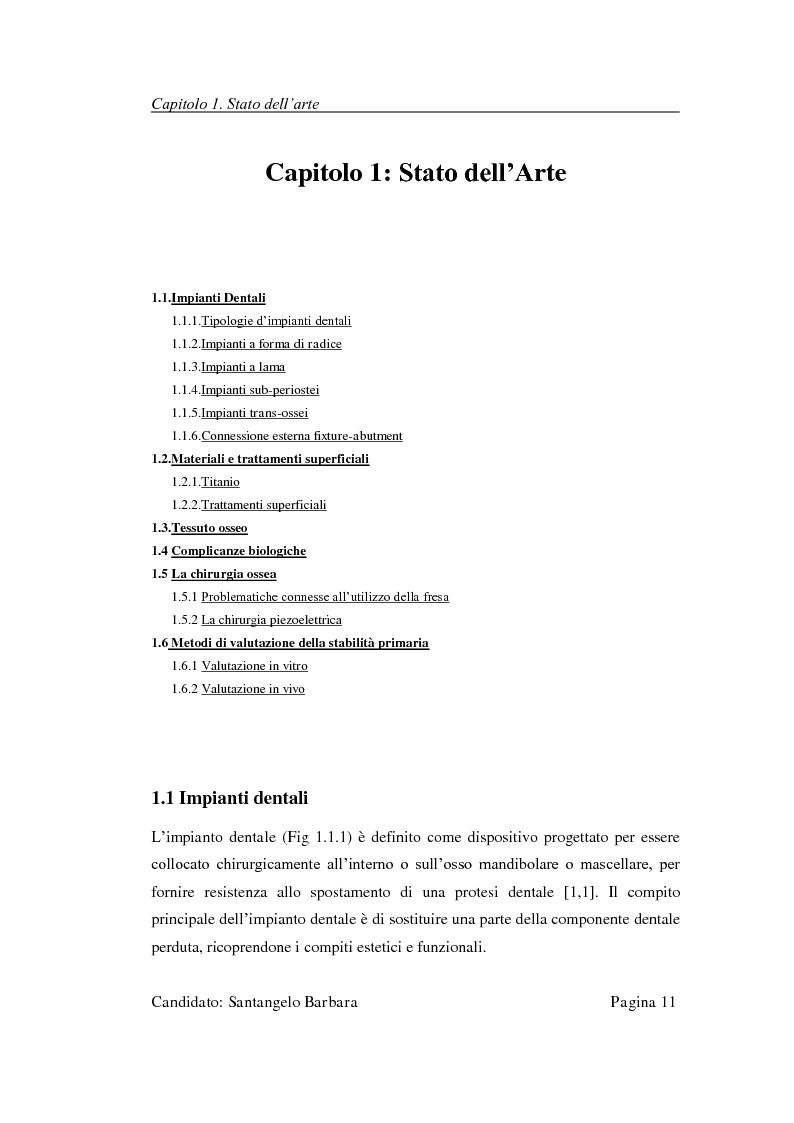Anteprima della tesi: Studio della stabilità primaria di perni dentali innovativi inseriti con tecnologia Piezosurgery, Pagina 9