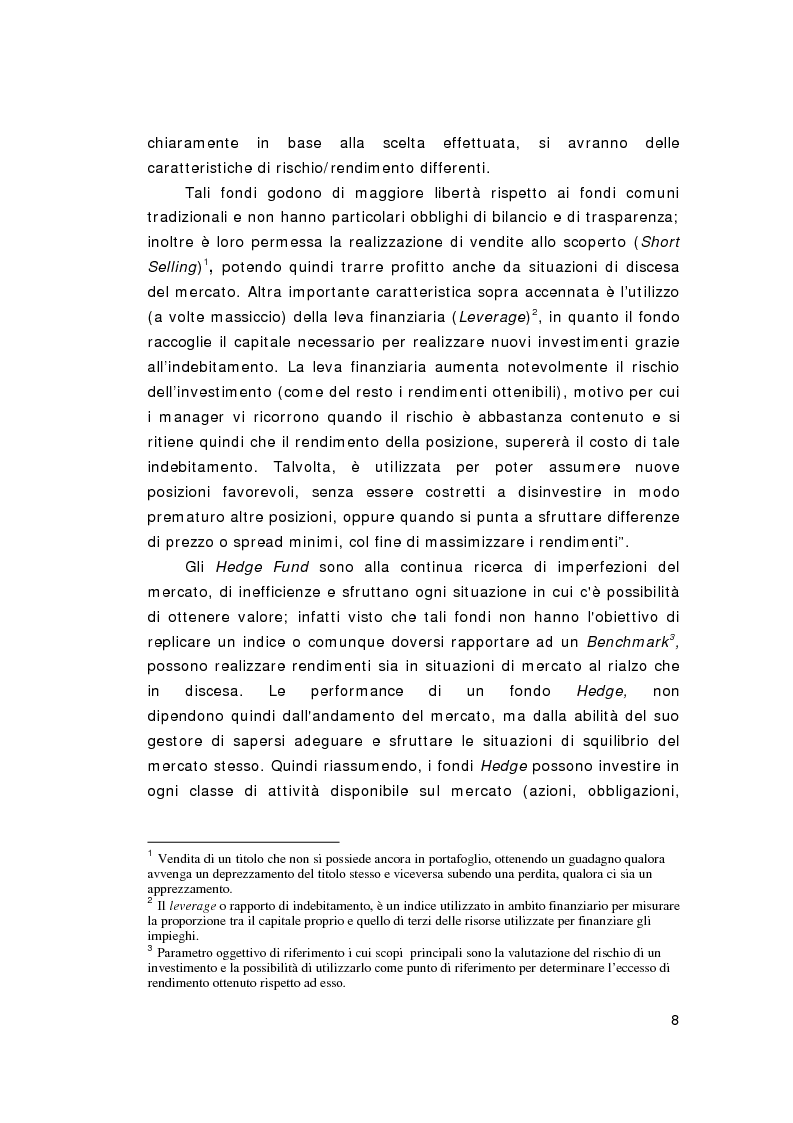 Anteprima della tesi: Hedge Funds: rischio o beneficio per l'economia?, Pagina 6