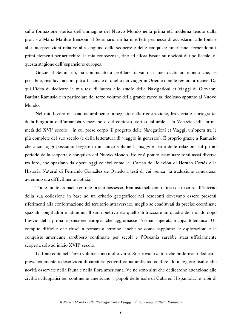 Anteprima della tesi: Il Nuovo Mondo nelle "Navigazioni e Viaggi" di Giovanni Battista Ramusio, Pagina 4