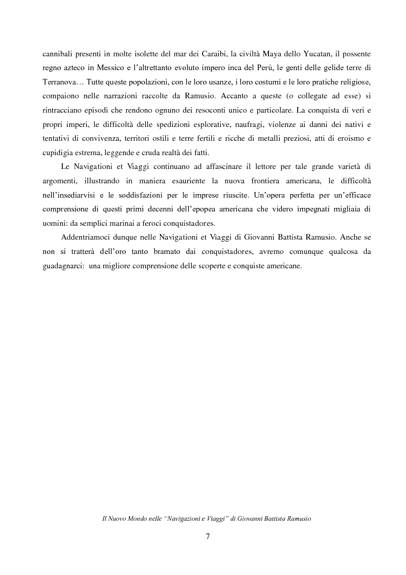 Anteprima della tesi: Il Nuovo Mondo nelle "Navigazioni e Viaggi" di Giovanni Battista Ramusio, Pagina 5