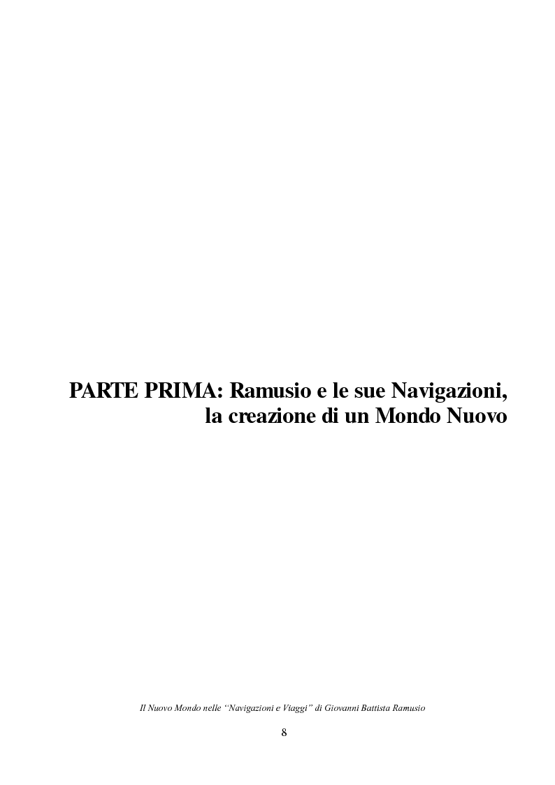 Anteprima della tesi: Il Nuovo Mondo nelle "Navigazioni e Viaggi" di Giovanni Battista Ramusio, Pagina 6