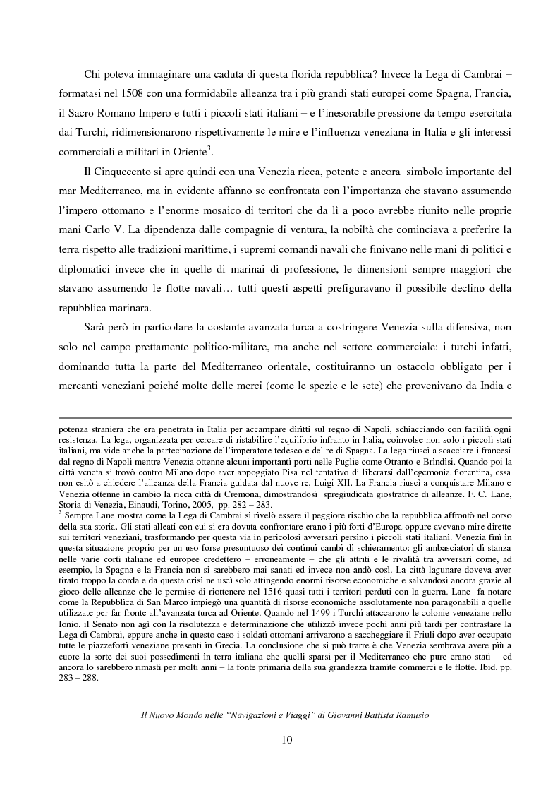 Anteprima della tesi: Il Nuovo Mondo nelle "Navigazioni e Viaggi" di Giovanni Battista Ramusio, Pagina 8