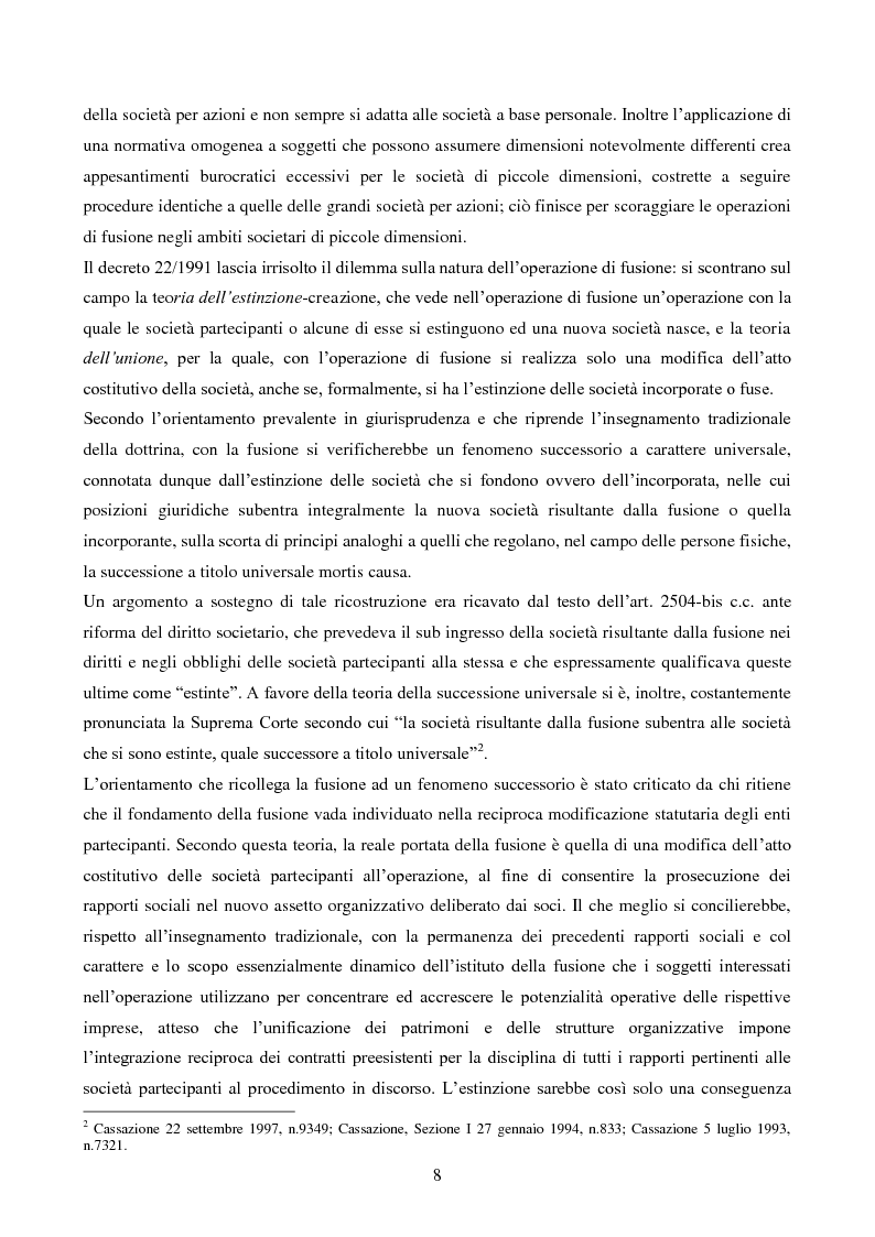 Anteprima della tesi: L'operazione straordinaria di fusione: aspetti giuridici, contabili e fiscali. Il caso Intesa-Sanpaolo IMI, Pagina 6
