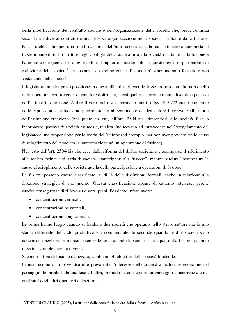 Anteprima della tesi: L'operazione straordinaria di fusione: aspetti giuridici, contabili e fiscali. Il caso Intesa-Sanpaolo IMI, Pagina 7