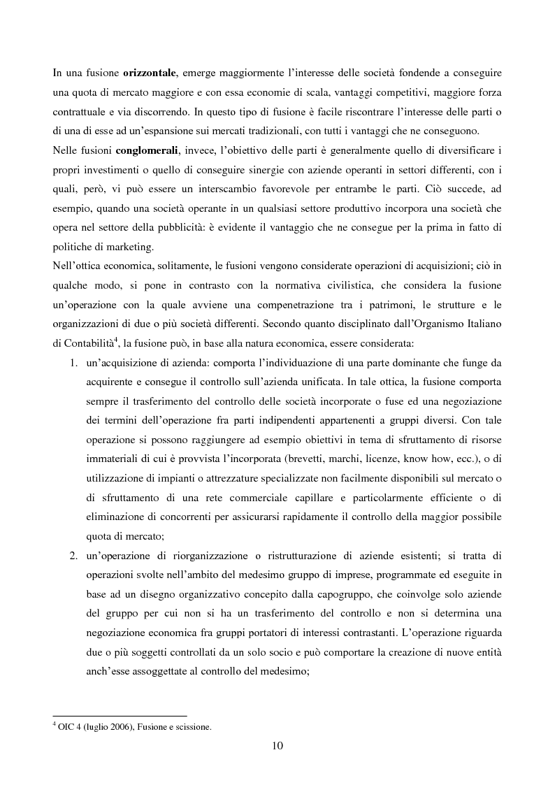 Anteprima della tesi: L'operazione straordinaria di fusione: aspetti giuridici, contabili e fiscali. Il caso Intesa-Sanpaolo IMI, Pagina 8