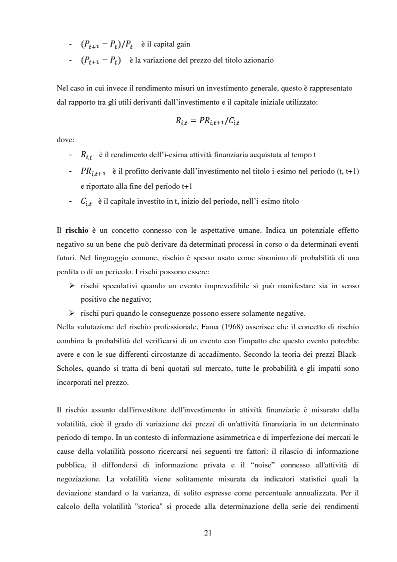Anteprima della tesi: La gestione di un portafoglio azionario: il modello di Markowitz per la selezione di un portafoglio efficiente, Pagina 3
