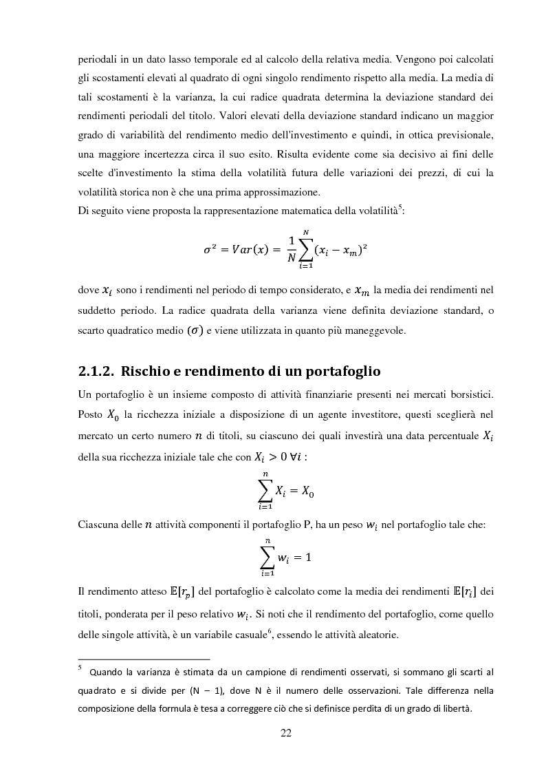 Anteprima della tesi: La gestione di un portafoglio azionario: il modello di Markowitz per la selezione di un portafoglio efficiente, Pagina 4