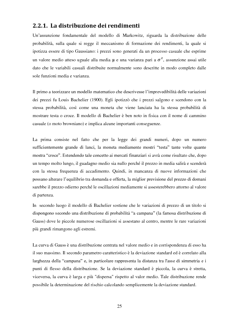 Anteprima della tesi: La gestione di un portafoglio azionario: il modello di Markowitz per la selezione di un portafoglio efficiente, Pagina 7