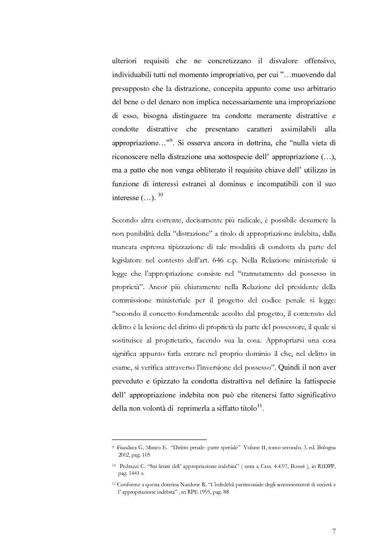 Anteprima della tesi: Infedeltà patrimoniale e appropriazione indebita: una "convivenza" difficile., Pagina 5