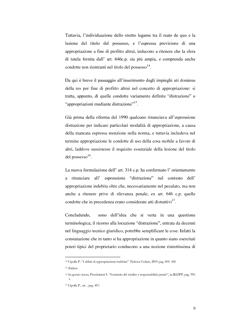 Anteprima della tesi: Infedeltà patrimoniale e appropriazione indebita: una "convivenza" difficile., Pagina 7