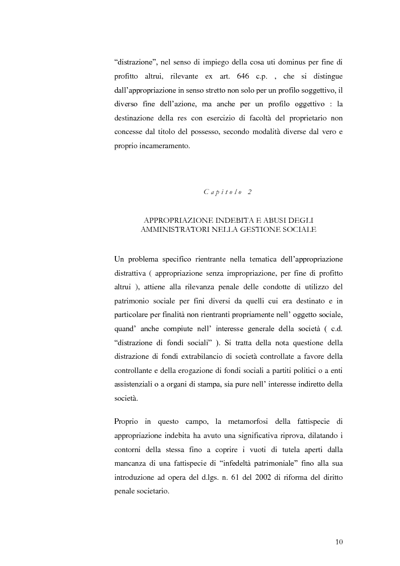 Anteprima della tesi: Infedeltà patrimoniale e appropriazione indebita: una "convivenza" difficile., Pagina 8