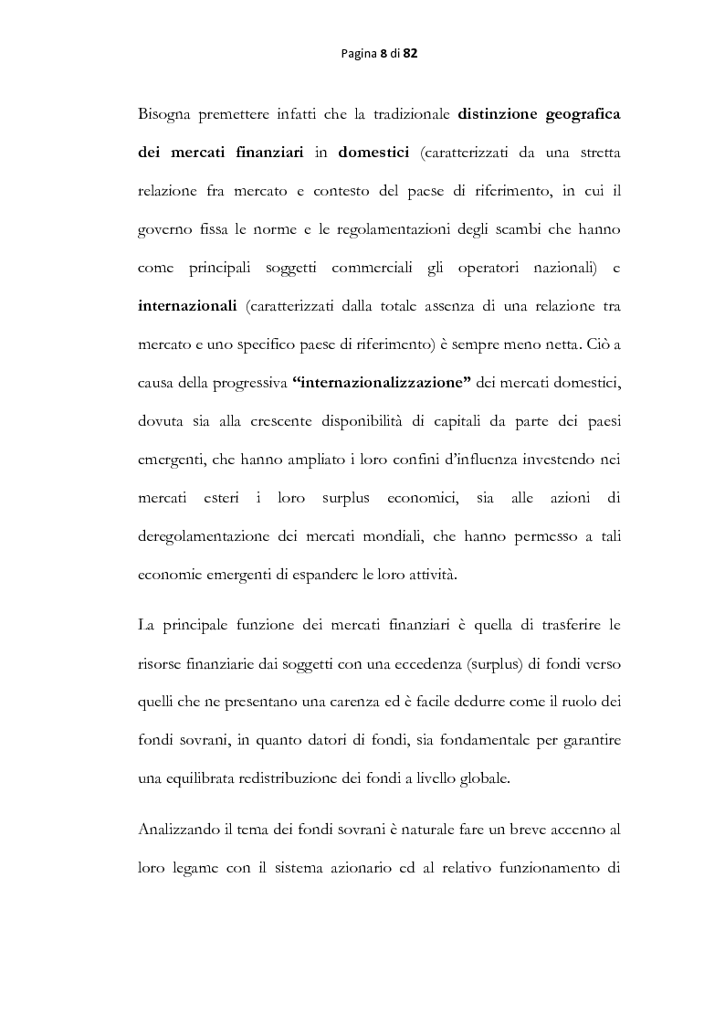 Anteprima della tesi: Analisi economica dei fondi sovrani, Pagina 6