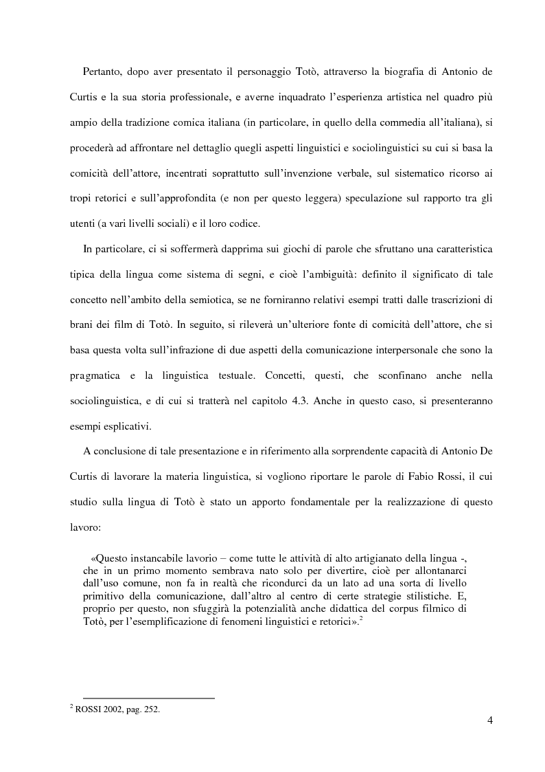 Anteprima della tesi: Totò e la funzione ludica della lingua - l'umorismo della riflessione metalinguistica e dell'ambiguità semantica, Pagina 3