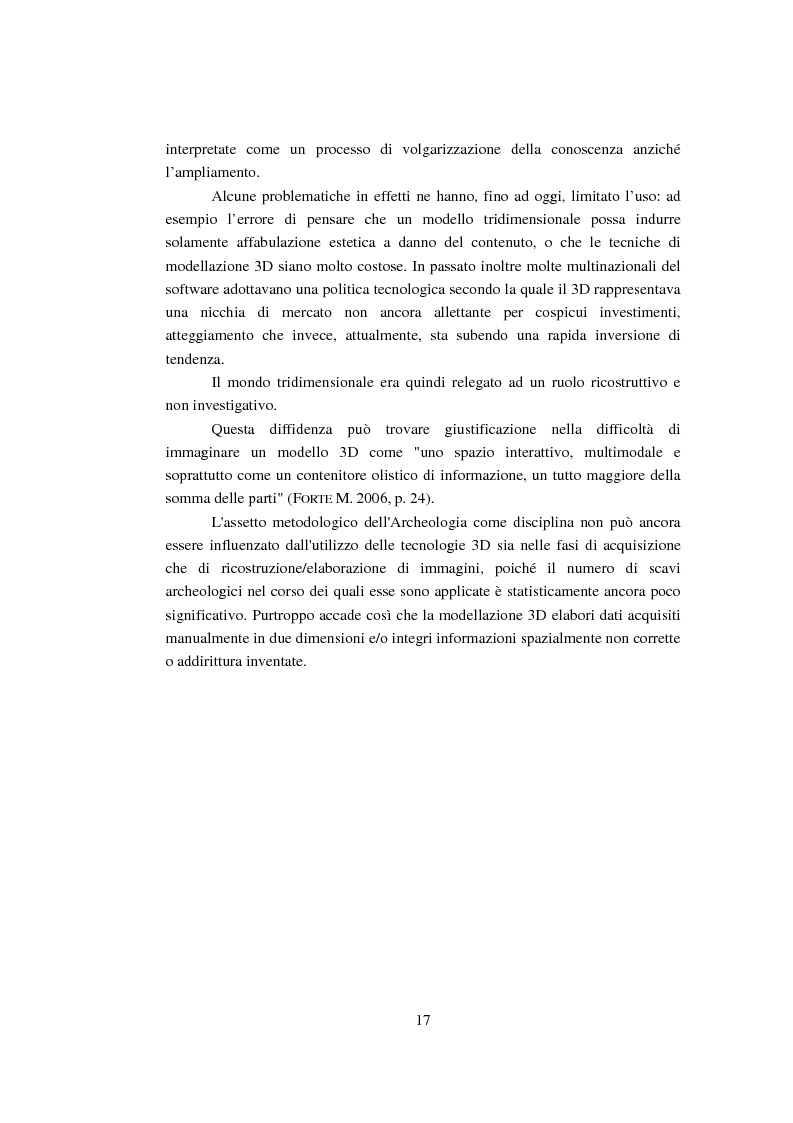 Anteprima della tesi: Modellizzazione tridimensionale dello spazio archeologico: l'esempio applicativo di Rontana, Pagina 10
