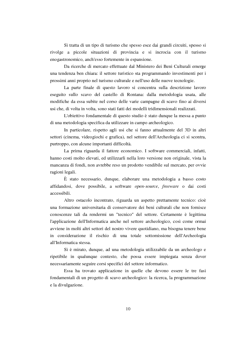 Anteprima della tesi: Modellizzazione tridimensionale dello spazio archeologico: l'esempio applicativo di Rontana, Pagina 3