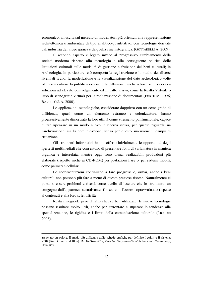 Anteprima della tesi: Modellizzazione tridimensionale dello spazio archeologico: l'esempio applicativo di Rontana, Pagina 5