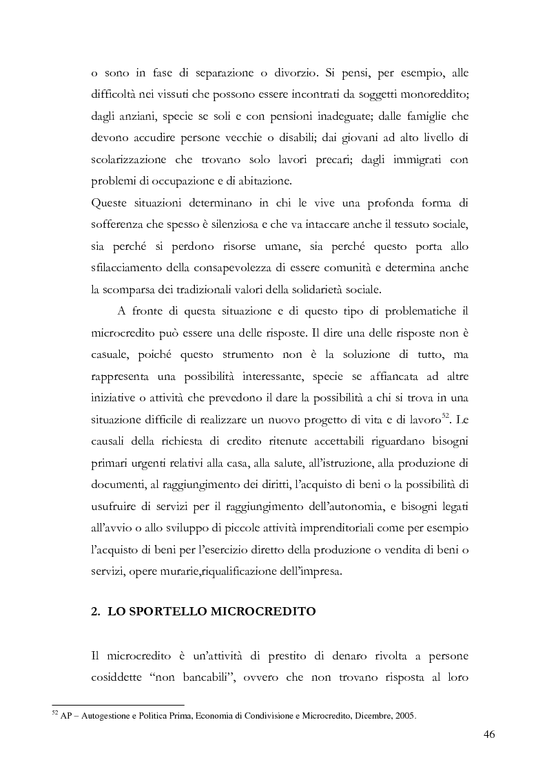 Anteprima della tesi: Il microcredito relazionale e sociale: il lavoro della Mag di Verona, Pagina 3