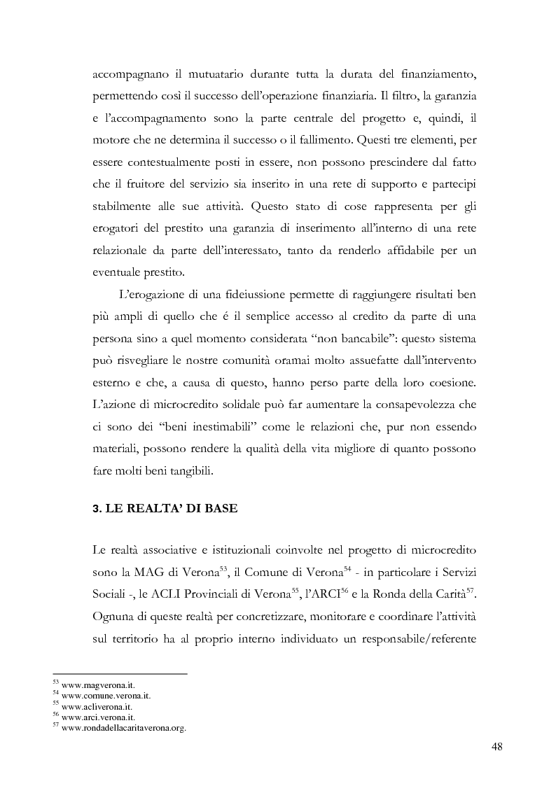 Anteprima della tesi: Il microcredito relazionale e sociale: il lavoro della Mag di Verona, Pagina 5