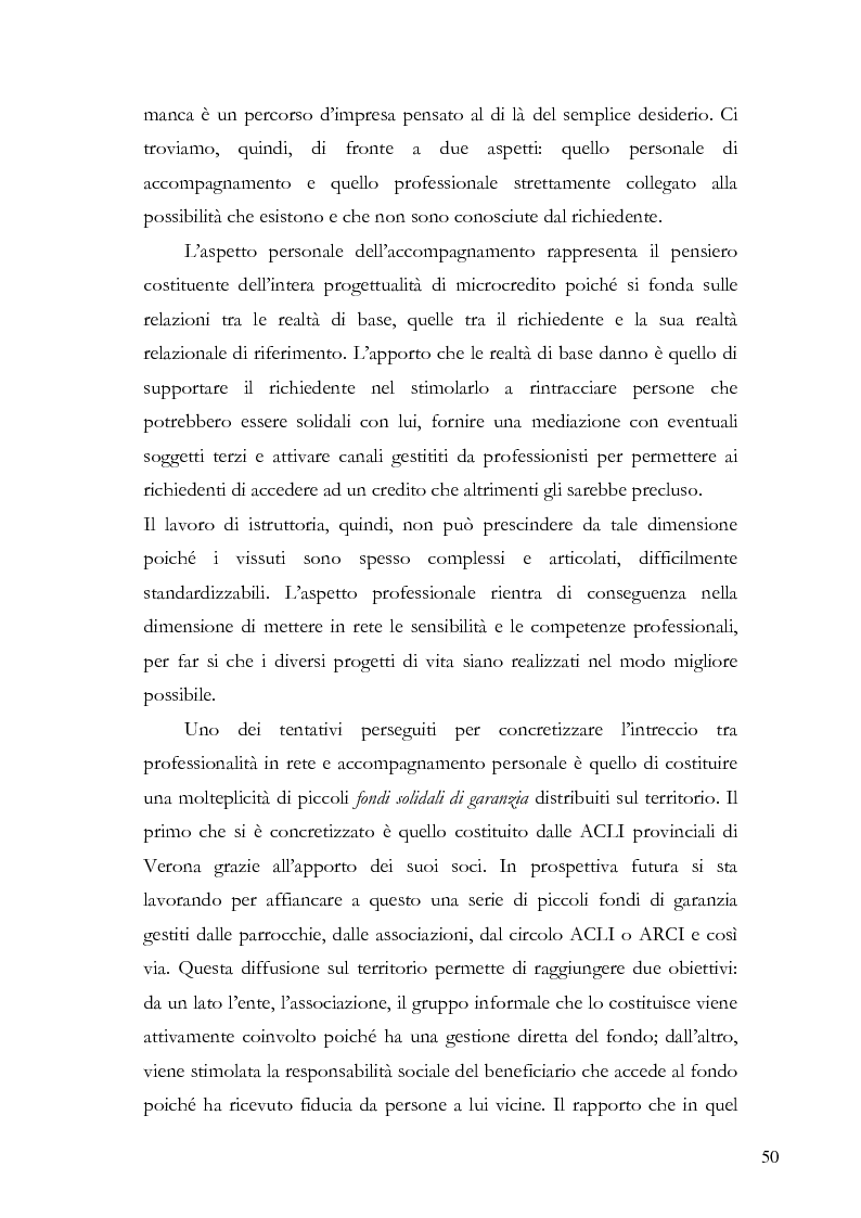 Anteprima della tesi: Il microcredito relazionale e sociale: il lavoro della Mag di Verona, Pagina 7