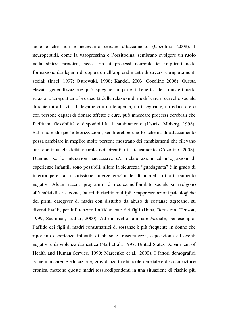 Anteprima della tesi: La genitorialità in situazioni a rischio: tossicodipendenza materna e comunità madre-bambino, Pagina 7