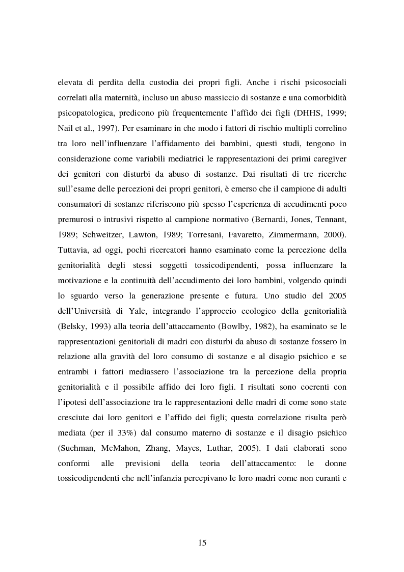 Anteprima della tesi: La genitorialità in situazioni a rischio: tossicodipendenza materna e comunità madre-bambino, Pagina 8