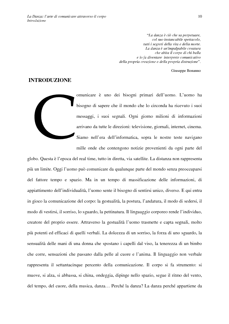 Anteprima della tesi: La Danza: l'arte di comunicare attraverso il corpo, Pagina 3