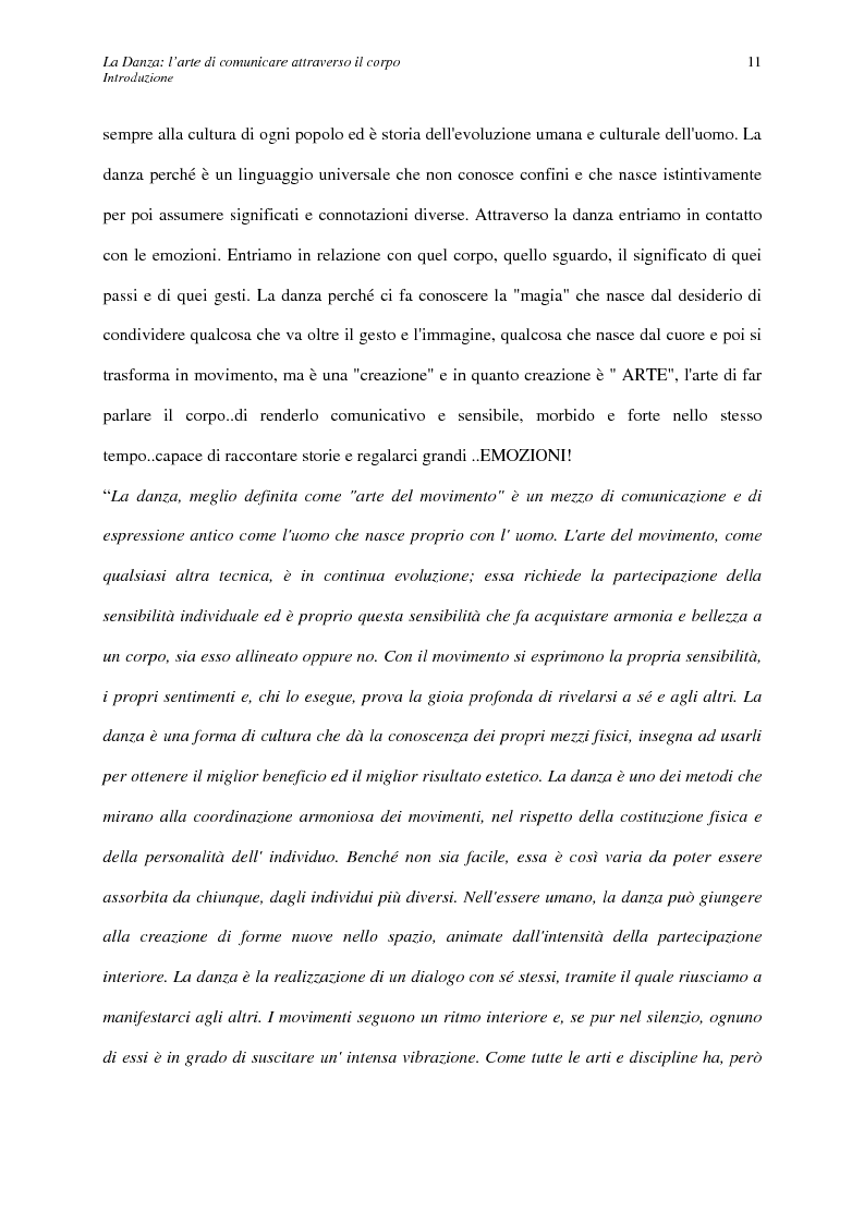 Anteprima della tesi: La Danza: l'arte di comunicare attraverso il corpo, Pagina 4