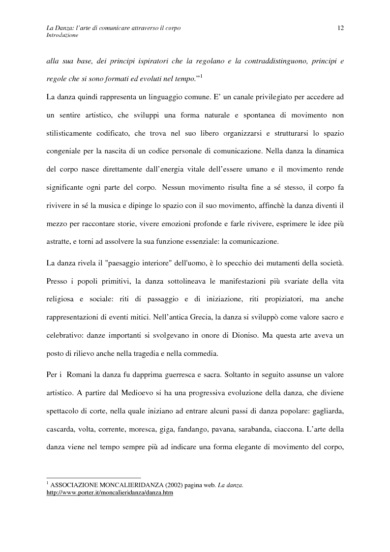 Anteprima della tesi: La Danza: l'arte di comunicare attraverso il corpo, Pagina 5