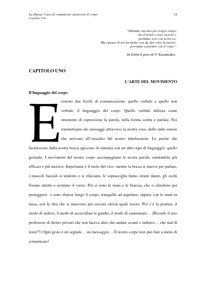 Anteprima della tesi: La Danza: l'arte di comunicare attraverso il corpo, Pagina 7
