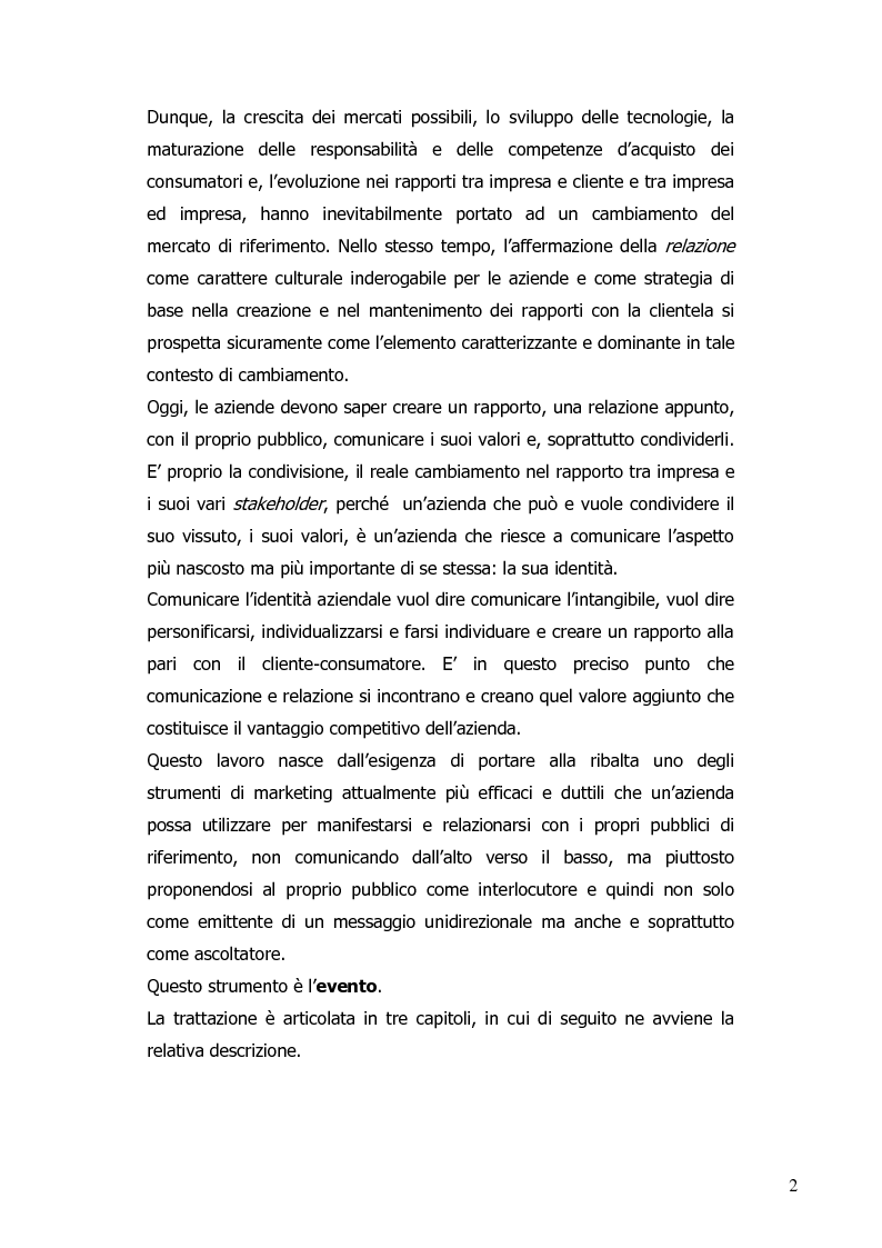 Anteprima della tesi: La progettazione di eventi per le imprese del sistema moda: il ruolo dell'agenzia di comunicazione, Pagina 3