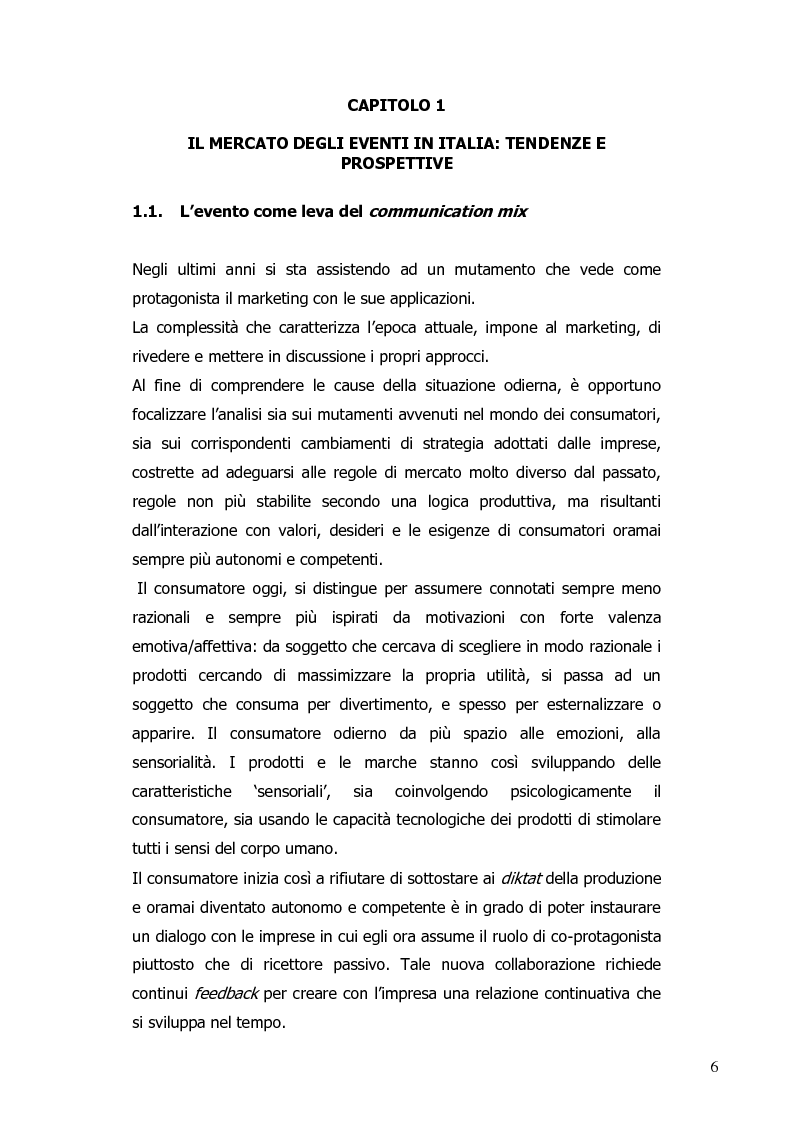 Anteprima della tesi: La progettazione di eventi per le imprese del sistema moda: il ruolo dell'agenzia di comunicazione, Pagina 7