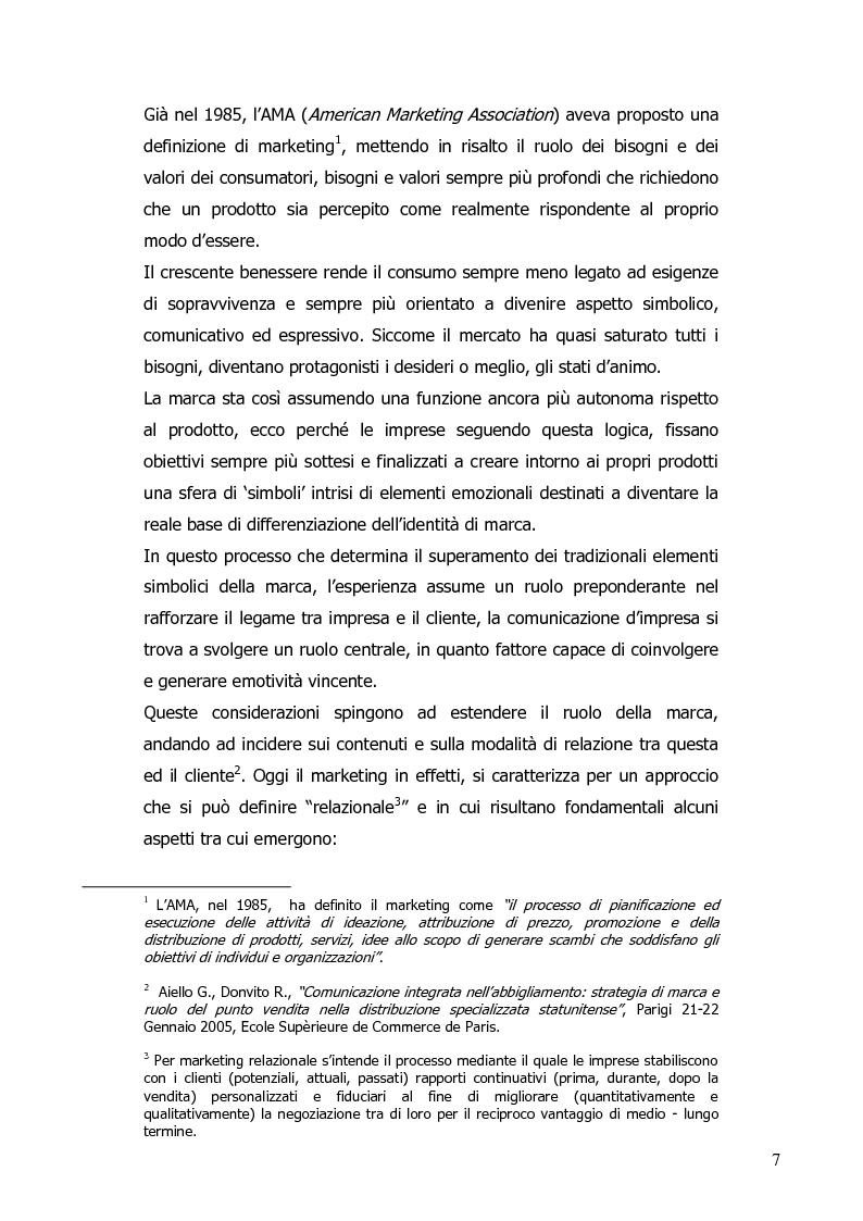 Anteprima della tesi: La progettazione di eventi per le imprese del sistema moda: il ruolo dell'agenzia di comunicazione, Pagina 8