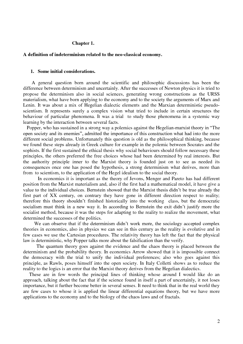 Anteprima della tesi: Determinism and uncertainly in the physical and social sciences, Pagina 3