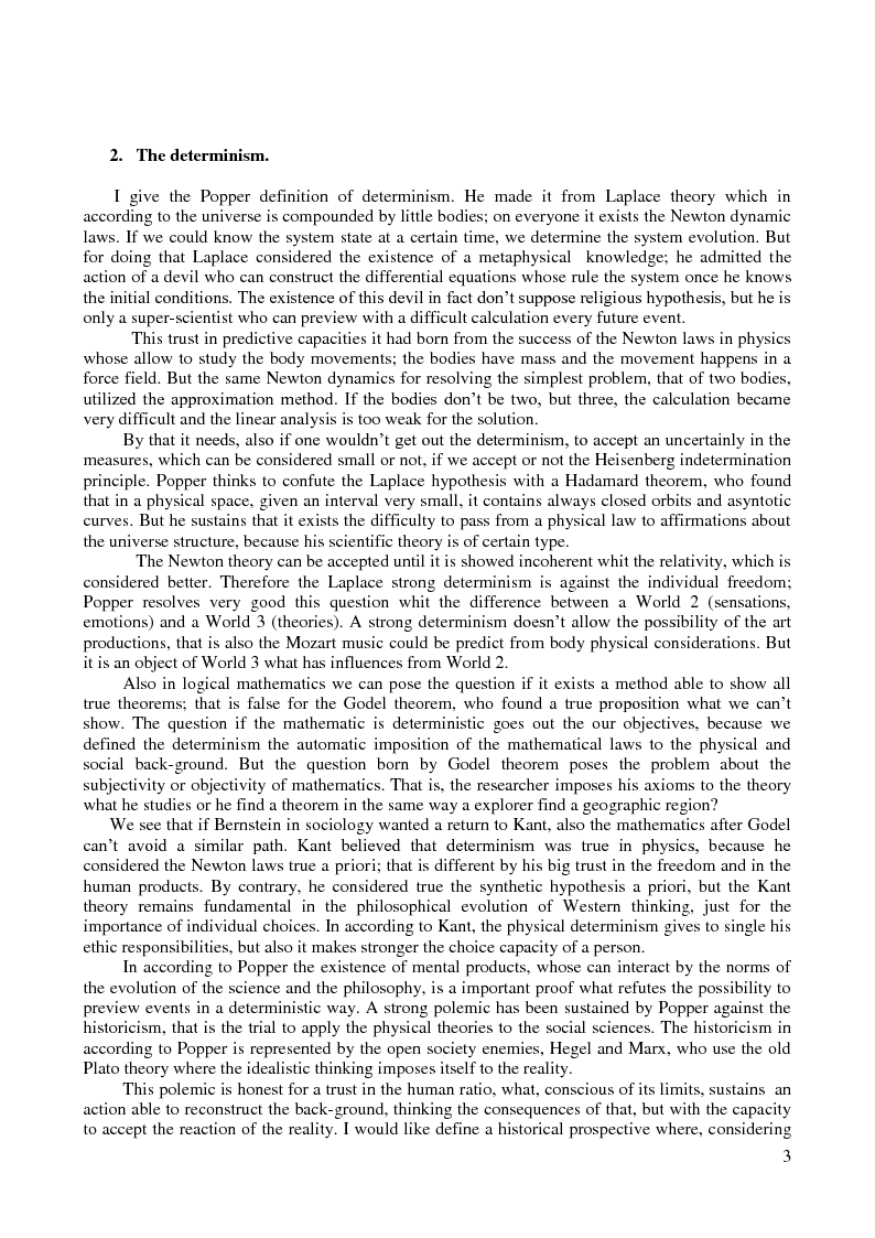 Anteprima della tesi: Determinism and uncertainly in the physical and social sciences, Pagina 4