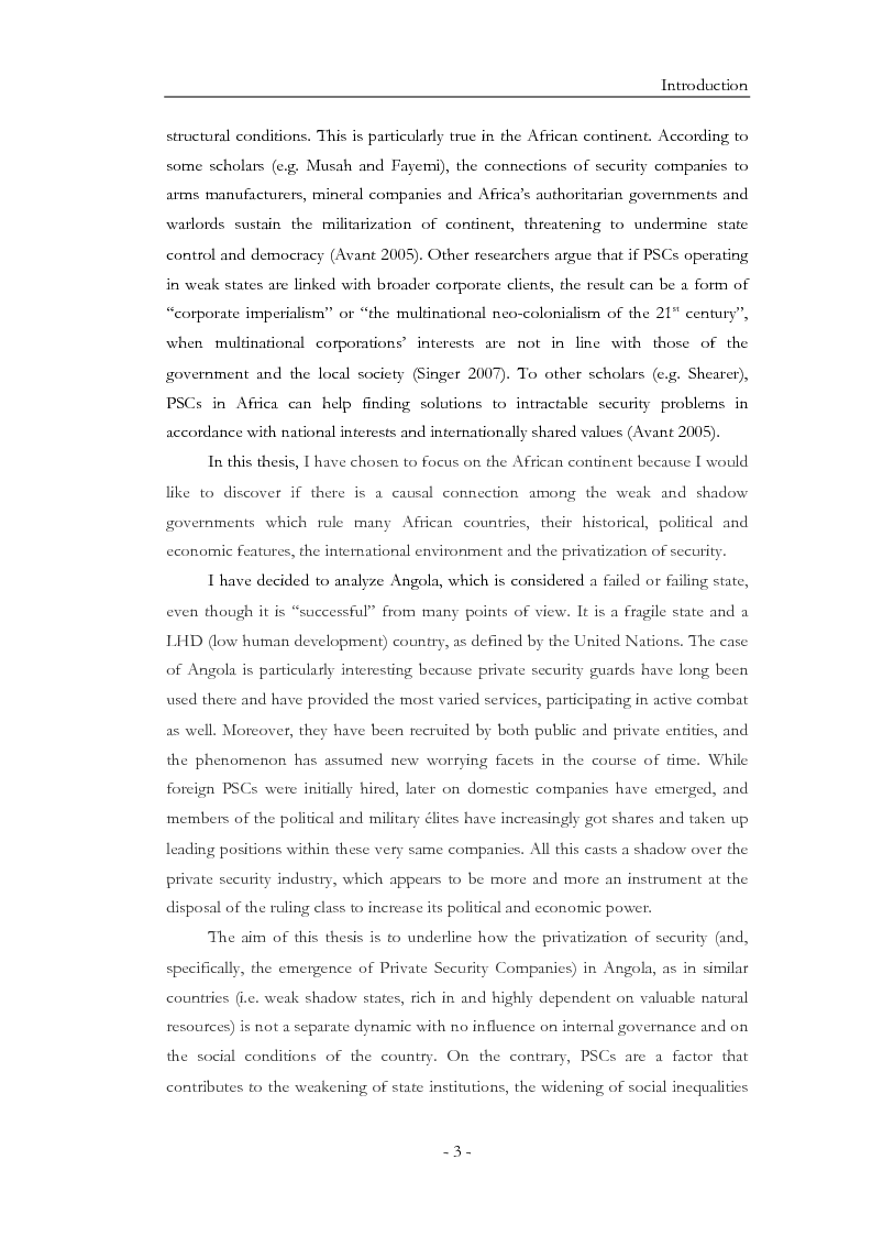 Anteprima della tesi: Diamonds for Bullets, Oil for Arms: ''Shadow State'' and Private Security Companies in Angola., Pagina 4