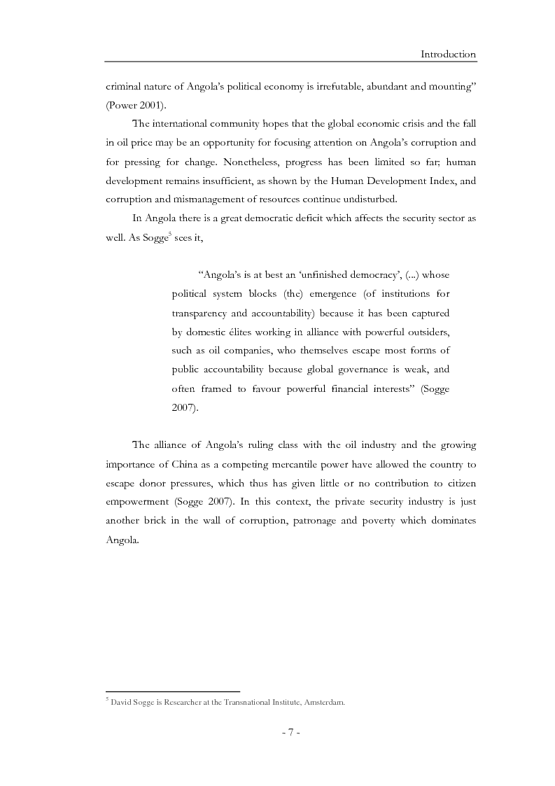 Anteprima della tesi: Diamonds for Bullets, Oil for Arms: ''Shadow State'' and Private Security Companies in Angola., Pagina 8