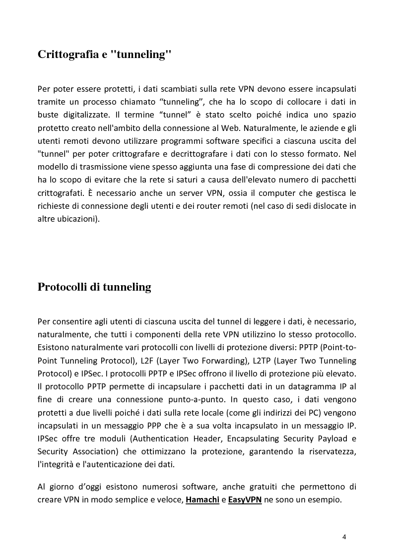 Anteprima della tesi: Progetto di una Rete Virtuale Privata (VPN), Pagina 3