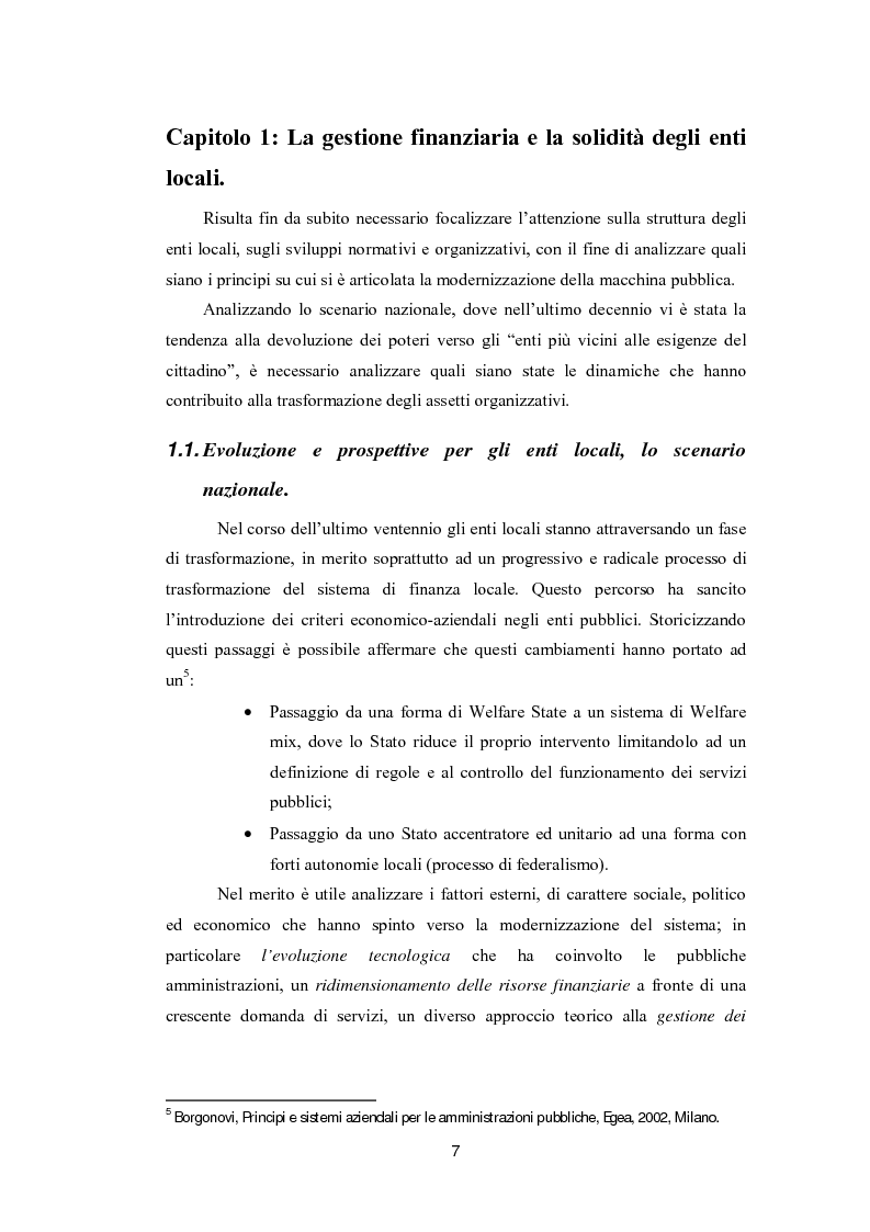 Anteprima della tesi: Lo strumento del rating per la valutazione della solidità finanziaria dell'ente locale: Il caso di Fitch Ratings inc., Pagina 5