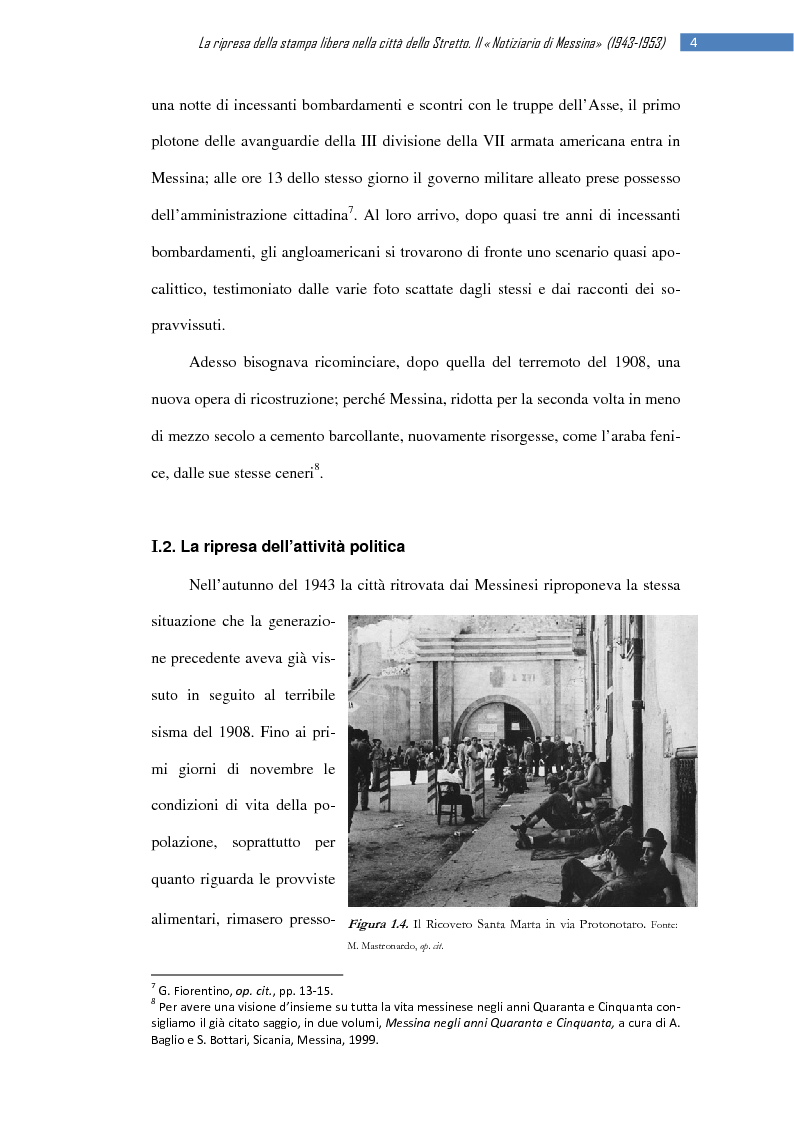 Anteprima della tesi: La ripresa della stampa libera nella città dello Stretto: il «Notiziario di Messina» (1943-1953), Pagina 10