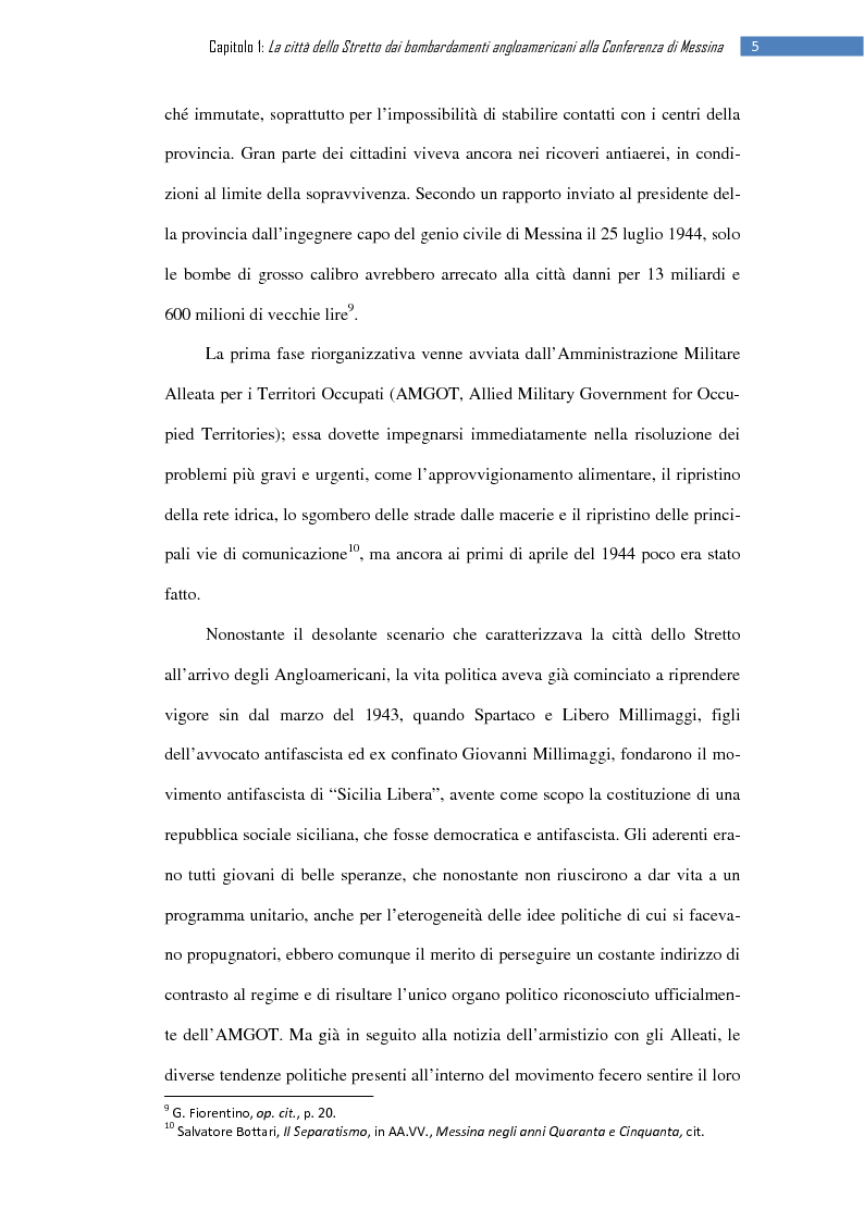 Anteprima della tesi: La ripresa della stampa libera nella città dello Stretto: il «Notiziario di Messina» (1943-1953), Pagina 11