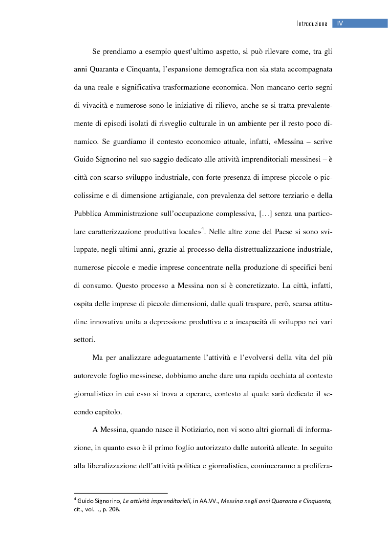 Anteprima della tesi: La ripresa della stampa libera nella città dello Stretto: il «Notiziario di Messina» (1943-1953), Pagina 5