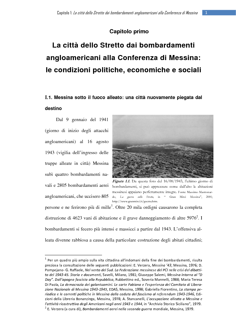Anteprima della tesi: La ripresa della stampa libera nella città dello Stretto: il «Notiziario di Messina» (1943-1953), Pagina 7