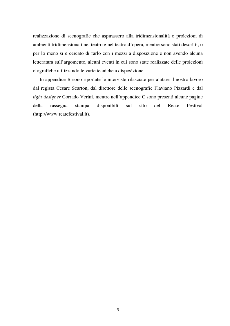 Anteprima della tesi: La messa in scena de ''Il campanello'' di Donizetti al ''Reate Festival'' di Rieti tra tradizione e tecnologie: olografia e scenografia, Pagina 4