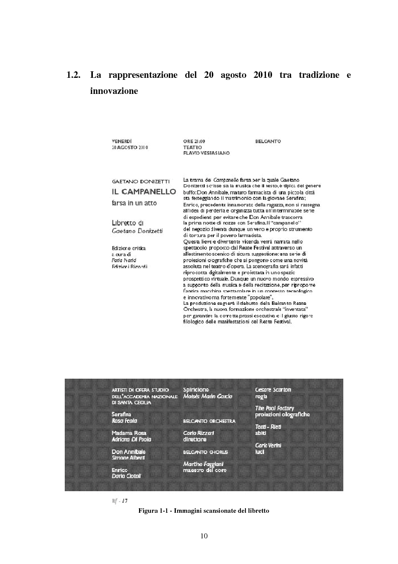 Anteprima della tesi: La messa in scena de ''Il campanello'' di Donizetti al ''Reate Festival'' di Rieti tra tradizione e tecnologie: olografia e scenografia, Pagina 9