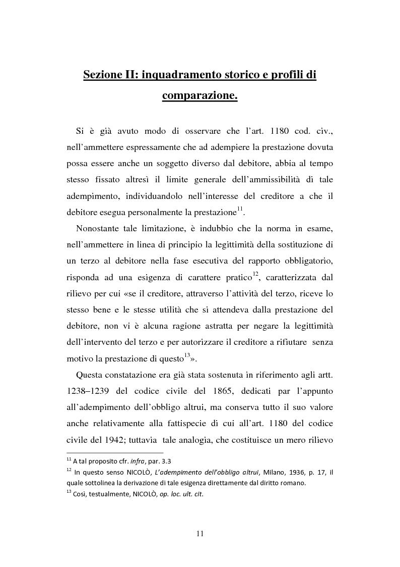 Anteprima della tesi: L'adempimento del terzo: struttura, disciplina e recupero della prestazione nella prospettiva dei rapporti trilateri, Pagina 12