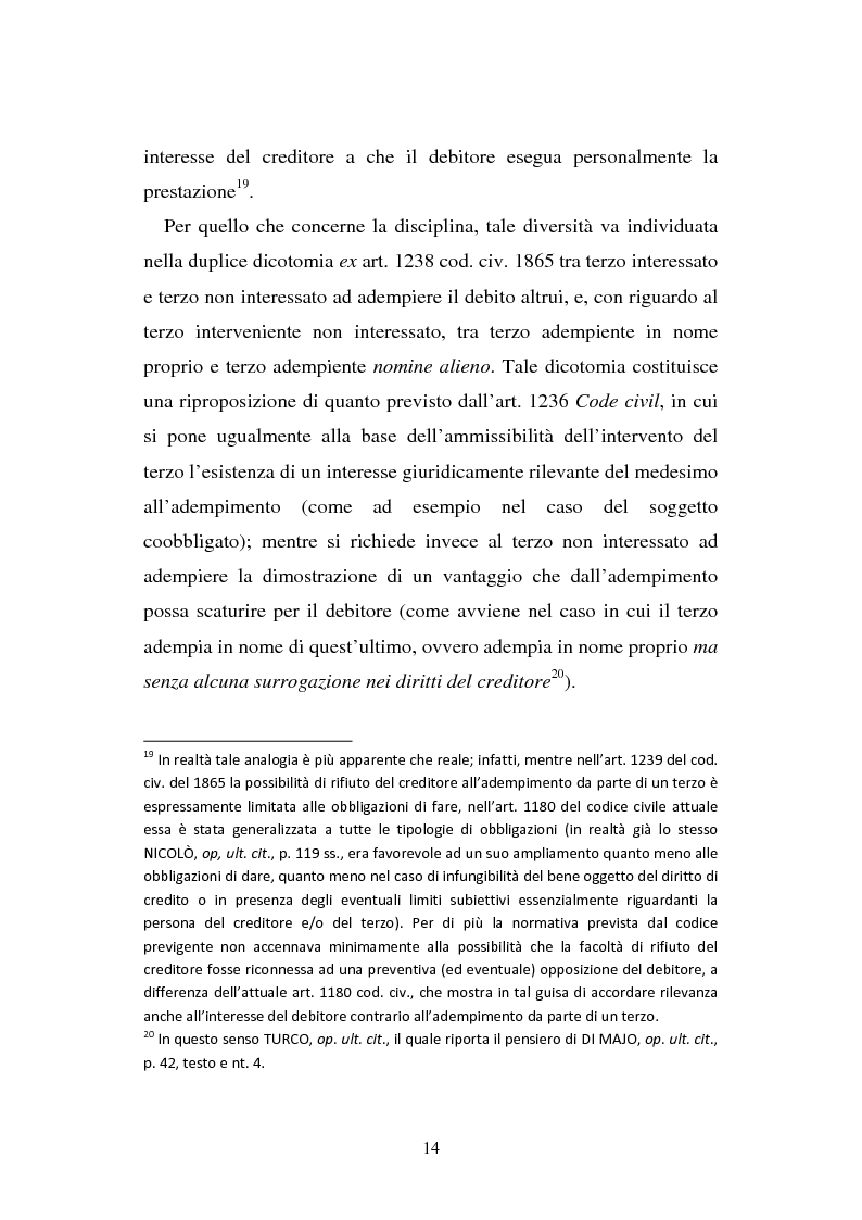 Anteprima della tesi: L'adempimento del terzo: struttura, disciplina e recupero della prestazione nella prospettiva dei rapporti trilateri, Pagina 15