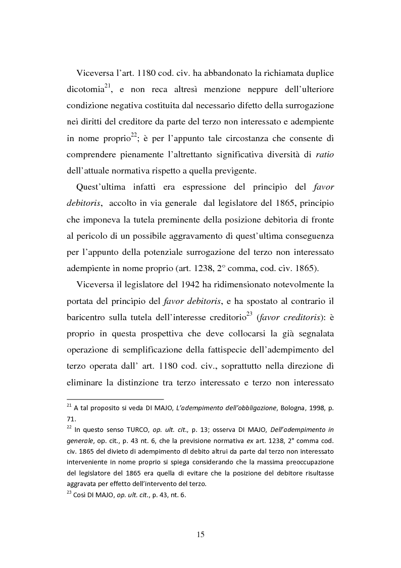Anteprima della tesi: L'adempimento del terzo: struttura, disciplina e recupero della prestazione nella prospettiva dei rapporti trilateri, Pagina 16