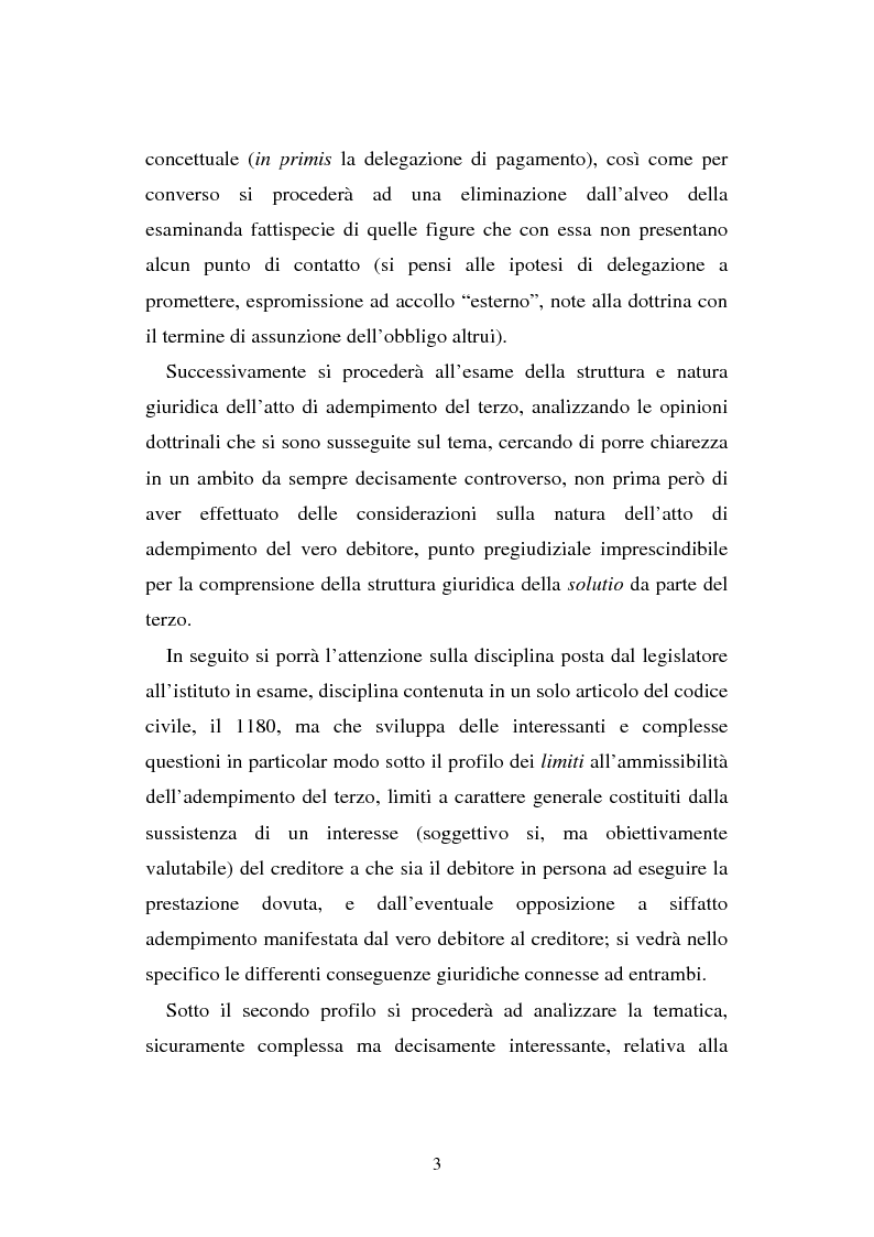 Anteprima della tesi: L'adempimento del terzo: struttura, disciplina e recupero della prestazione nella prospettiva dei rapporti trilateri, Pagina 4