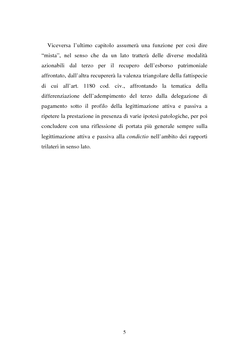 Anteprima della tesi: L'adempimento del terzo: struttura, disciplina e recupero della prestazione nella prospettiva dei rapporti trilateri, Pagina 6